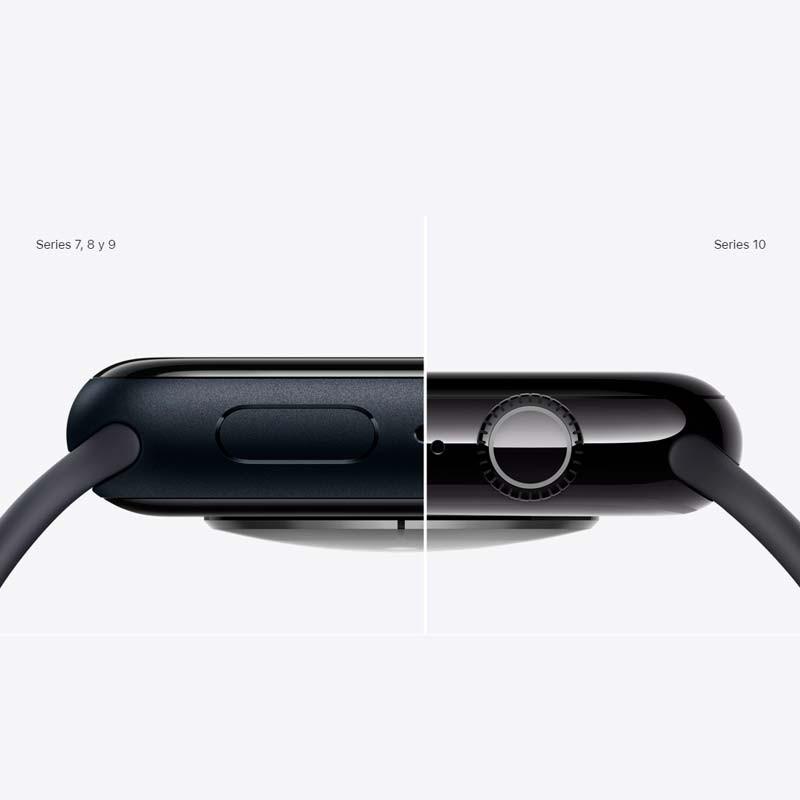 grosor del Apple Watch Series 10 GPS + Cellular 42mm Titanio Pizarra con Correa Deportiva S/M