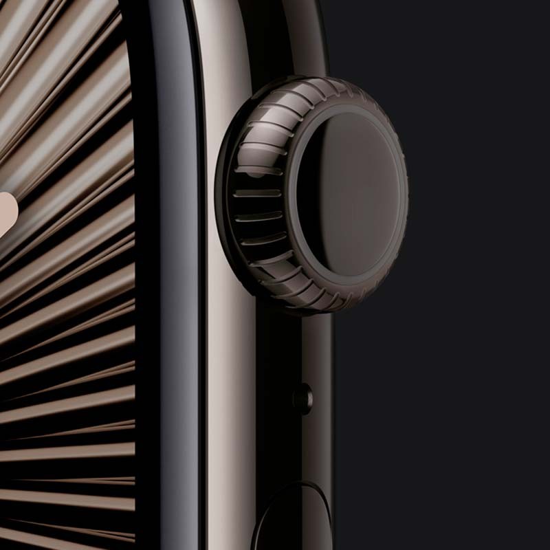 corona digital del Apple Watch Series 10 GPS + Cellular 42mm Titanio Pizarra con Correa Deportiva S/M