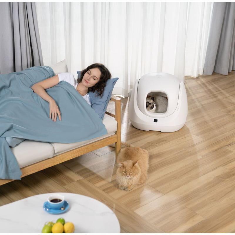 Ocupa poco el Arenero Autolimpiable AI Catlink Scooper SE Blanco