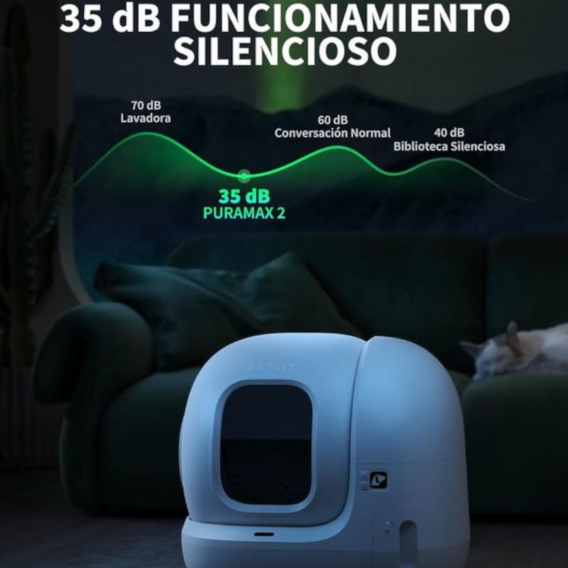 Silencioso Arenero Automático PETKIT Pura Max 2 Basic Kit - Con tecnología xSecure - Control APP - Capacidad extragrande