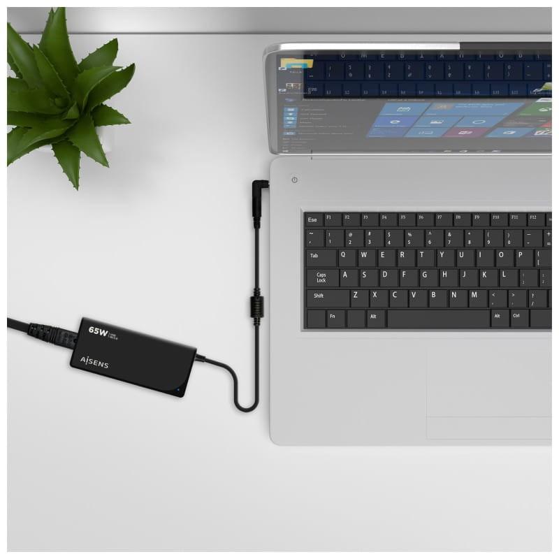 AISENS ASLC-65WAUTO-BK 65W USB Negro - Cargador universal con el portátil