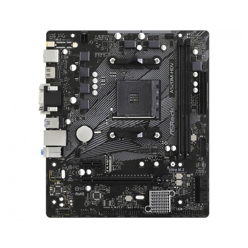 Asrock A520M-HDV micro ATX - Carte Mére,  Inductance d'alimentation Premium 50A