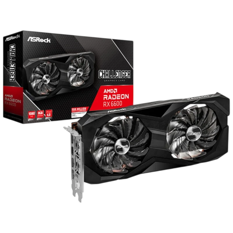 Asrock Challenger AMD Radeon RX6600 CLD 8Go GDDR6 Noir - Carte graphique