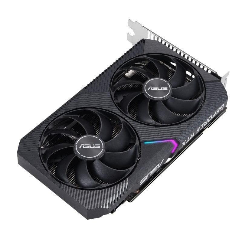 Asus Dual GeForce RTX 3050 V2 OC 8GB GDDR6 - Vista superior da placa gráfica