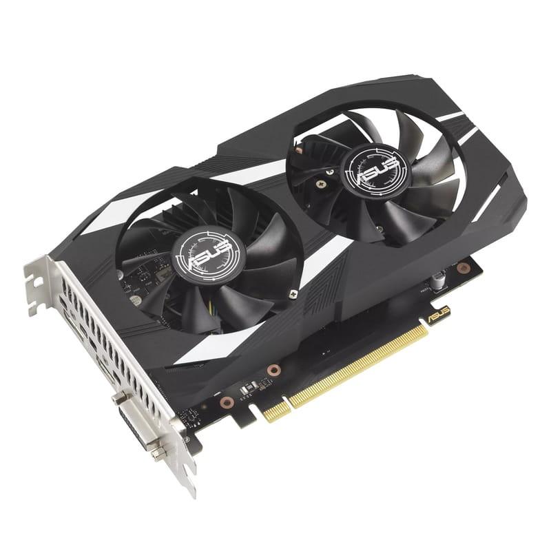 ASUS Dual NVIDIA GeForce RTX 3050 Edition 6 GB GDDR6 Preto - Vista superior da placa gráfica e conexões