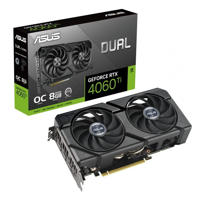 ASUS Dual -RTX4060TI-O8G-EVO 8GB GDDR6 - Tarjeta gráfica