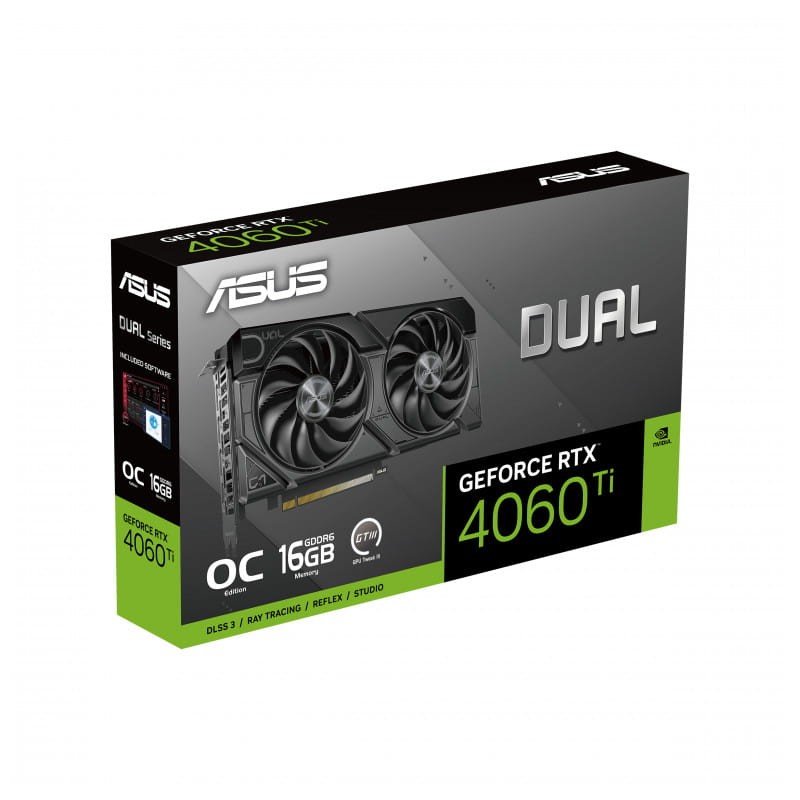 ASUS Dual -RTX4060TI EVO 16 GB GDDR6 - Tarjeta gráfica caja
