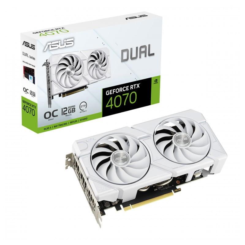 ASUS DUAL-RTX4070 O12G EVO Blanco 12 GB GDDR6X - Tarjeta gráfica