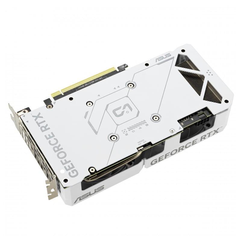 ASUS DUAL-RTX4070 O12G EVO Blanco 12 GB GDDR6X - Tarjeta gráfica imagen trasera en diagonal