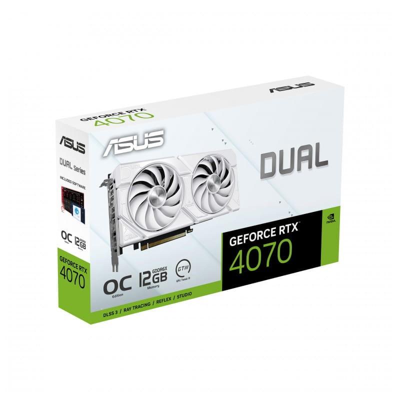 ASUS DUAL-RTX4070 O12G EVO Blanco 12 GB GDDR6X - Tarjeta gráfica imagen de la caja