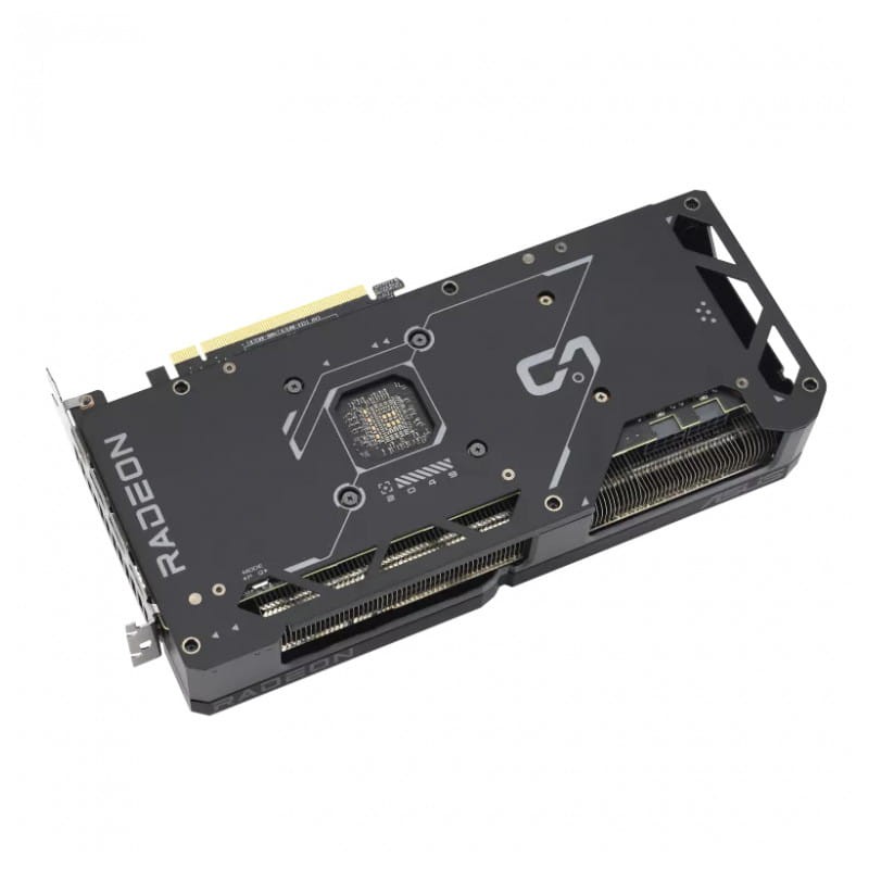 Placa gráfica ASUS Dual RX7700XT 12 GB GDDR6 - Vista traseira diagonal