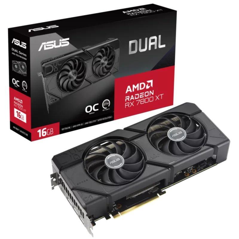 ASUS Dual RX7800XT AMD Radeon 16 GB GDDR6 - Placa gráfica