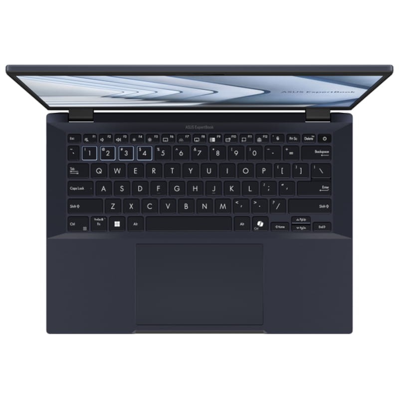ASUS ExpertBook B3404CMA-Q50728X Intel Core Ultra 5 125H/16GB/512GB/W11Pro Negro Estrella - Ordenador Portátil 14 Vista superior con teclado