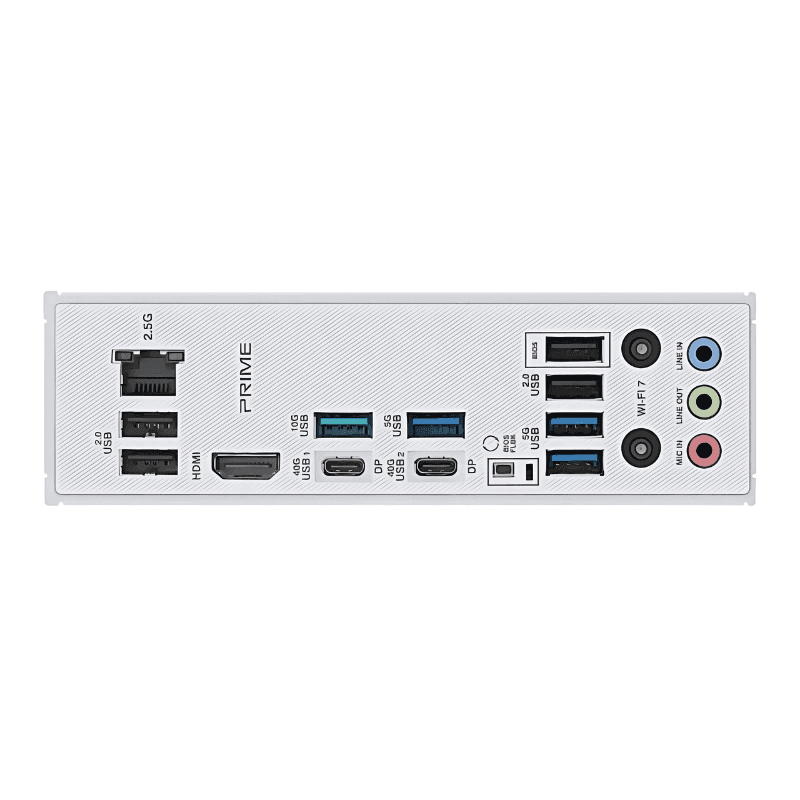 Connexions et ports de la carte mère ASUS Prime X870-P WIFI Socket AM5 ATX
