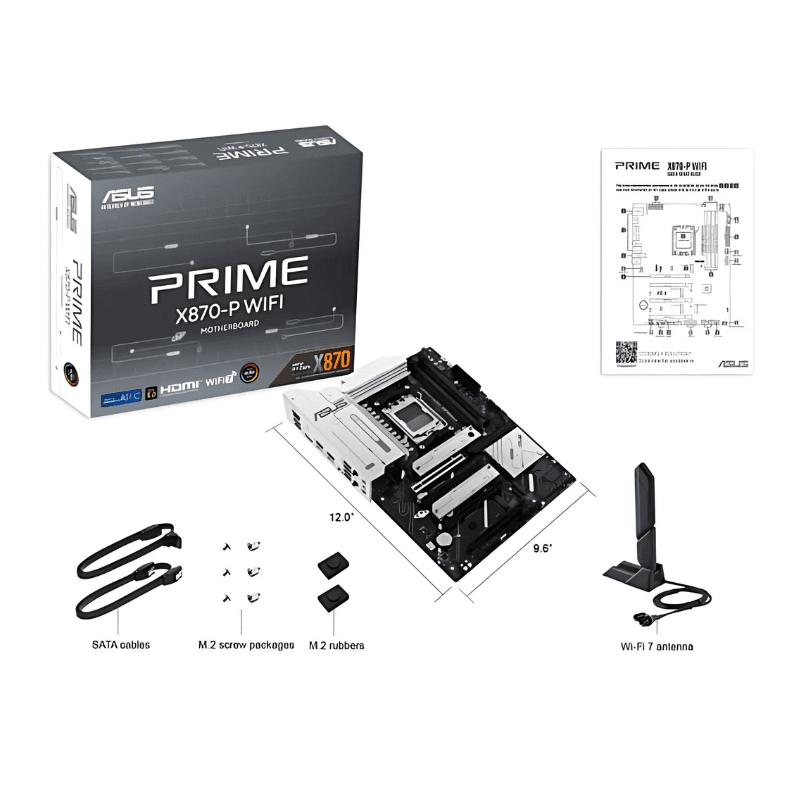 Contenu de la boîte de la carte mère ASUS Prime X870-P WIFI Socket AM5 ATX
