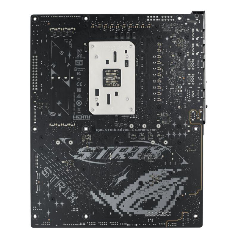 Vista frontal trasera de la Placa base ASUS ROG STRIX X870E-E GAMING WIFI Zócalo AM5 ATX