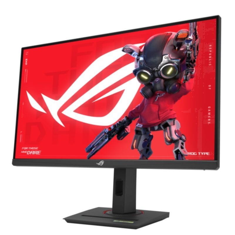 Perspectiva esquerda do monitor ASUS ROG Strix XG27ACS