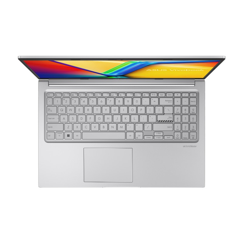 Vista cenital del ASUS Vivobook 15 F1504VA-NJ1711 Intel Core i5-1334U/16GB/512GB Plata