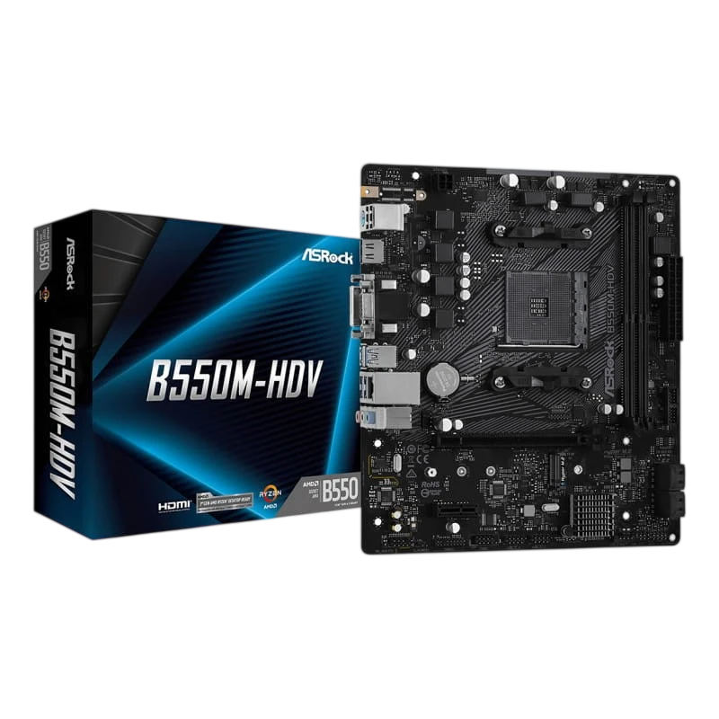 Asrock B550M-HDV AMD Socket AM4 64GB Micro ATX Black - Carte mère