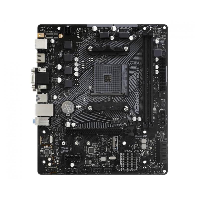 Asrock B550M-HDV AMD Socket AM4 64GB Micro ATX Preto - Imagem frontal da placa-mãe