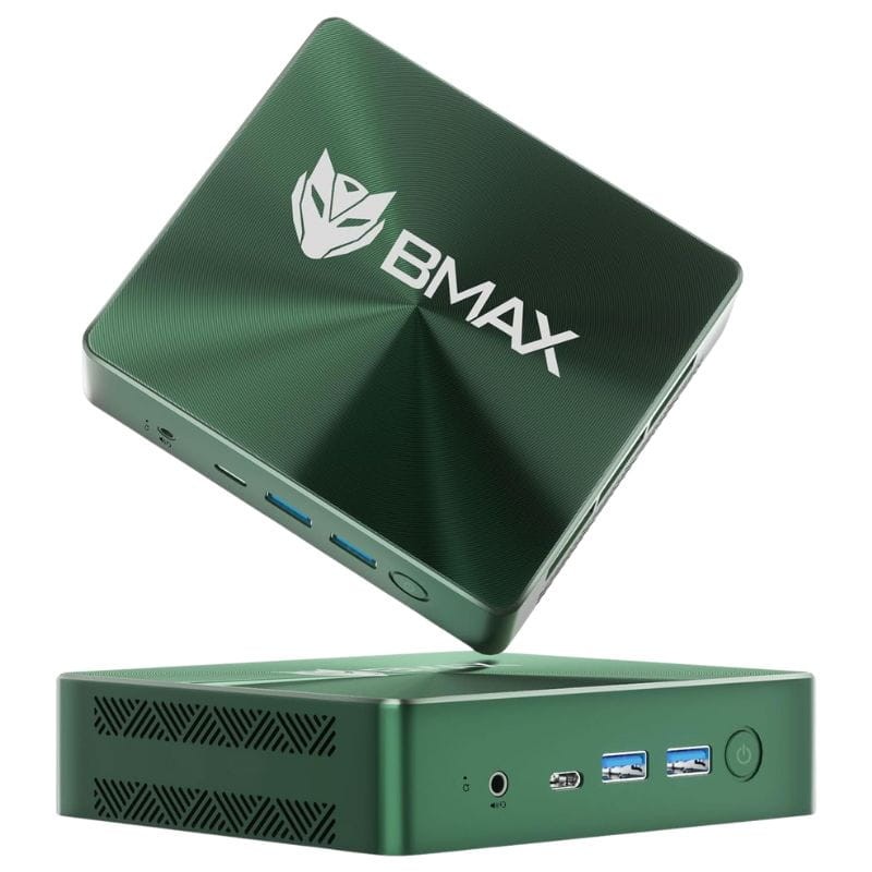BMAX B6 Plus Intel i3-1000NG4 12GB/512GB SDD/W11 Verde - Mini PC imagen frontal y de perfil