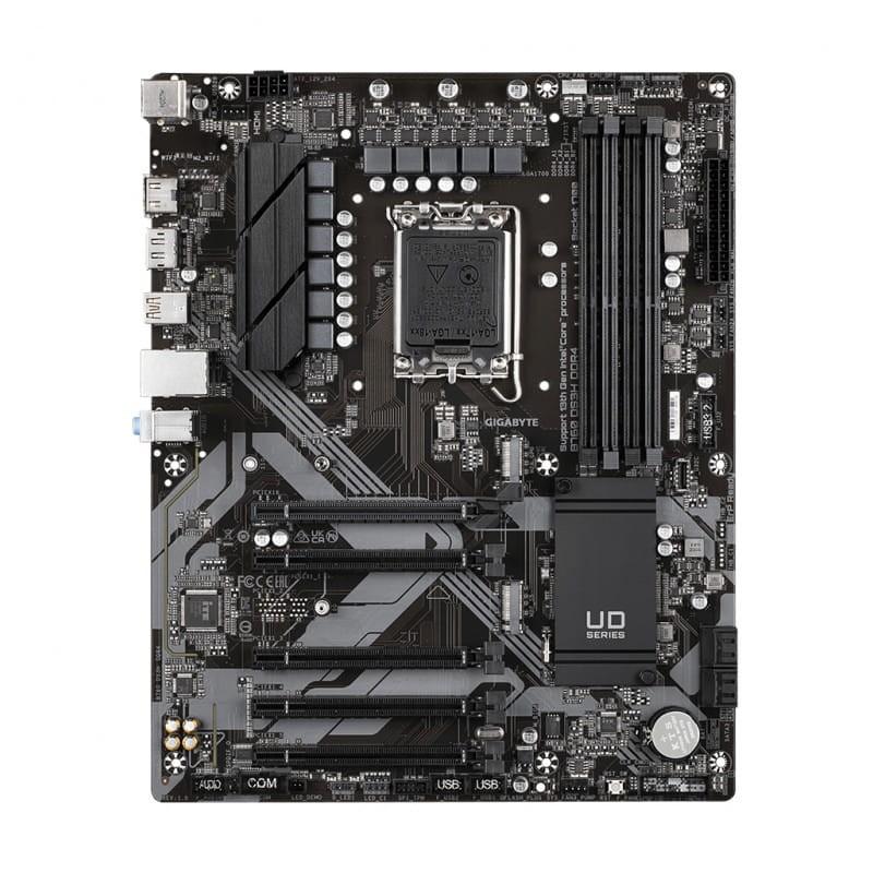 Gigabyte B760 DS3H DDR4 Express LGA 1700 ATX - Vista frontal da placa-mãe