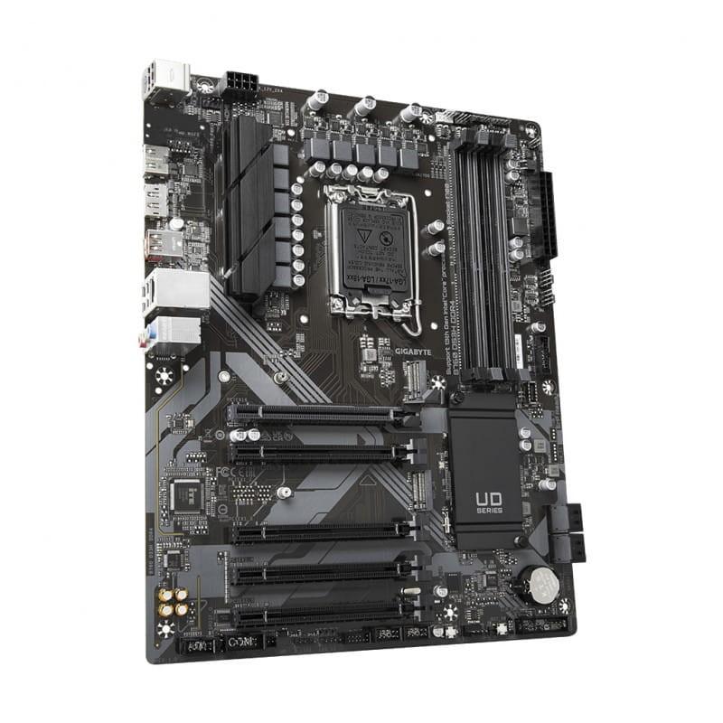 Gigabyte B760 DS3H DDR4 Express LGA 1700 ATX - Placa-mãe com vista lateral esquerda