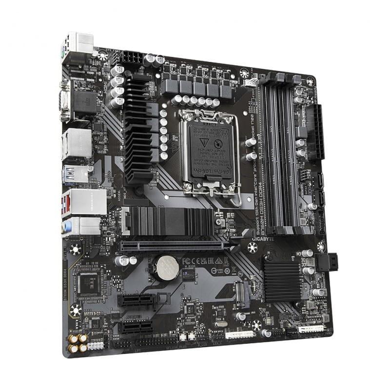 Gigabyte B760M DS3H DDR4 LGA 1700 micro ATX Ethernet 2.5 Gigabit - Vue latérale gauche de la carte mère