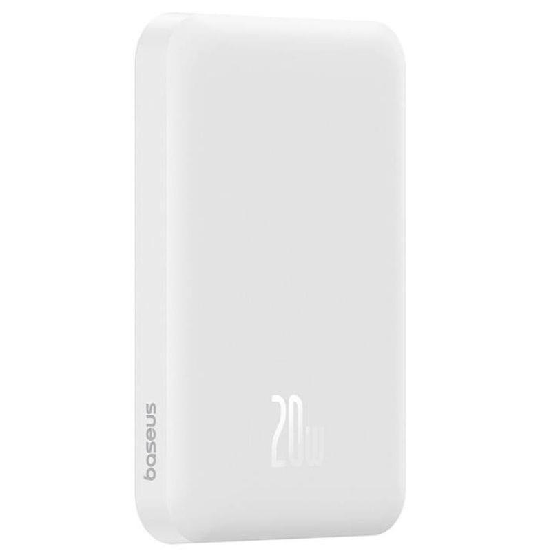 Power Bank Mini 5000mAh Baseus MagSafe Compatible White - Charge rapide 20W et câble C inclus side image
