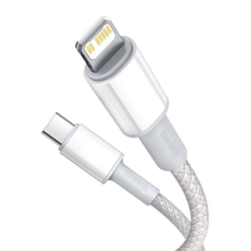 Baseus Cable Trenzado USB Tipo C a Lightning Apple 20W 1m Blanco