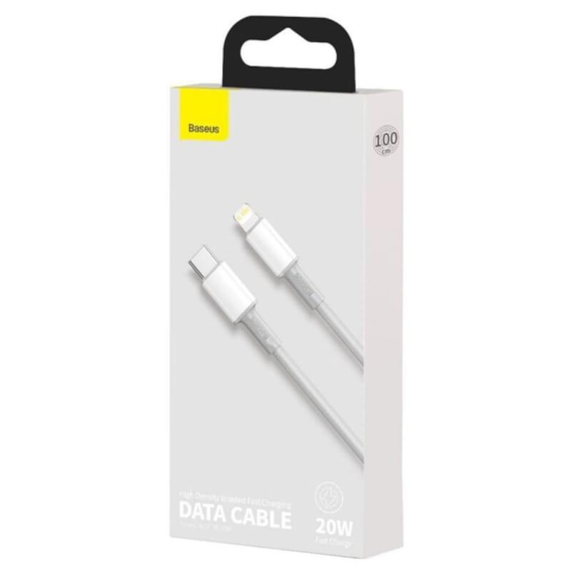 Baseus Cable Trenzado USB Tipo C a Lightning Apple 20W 1m Blanco