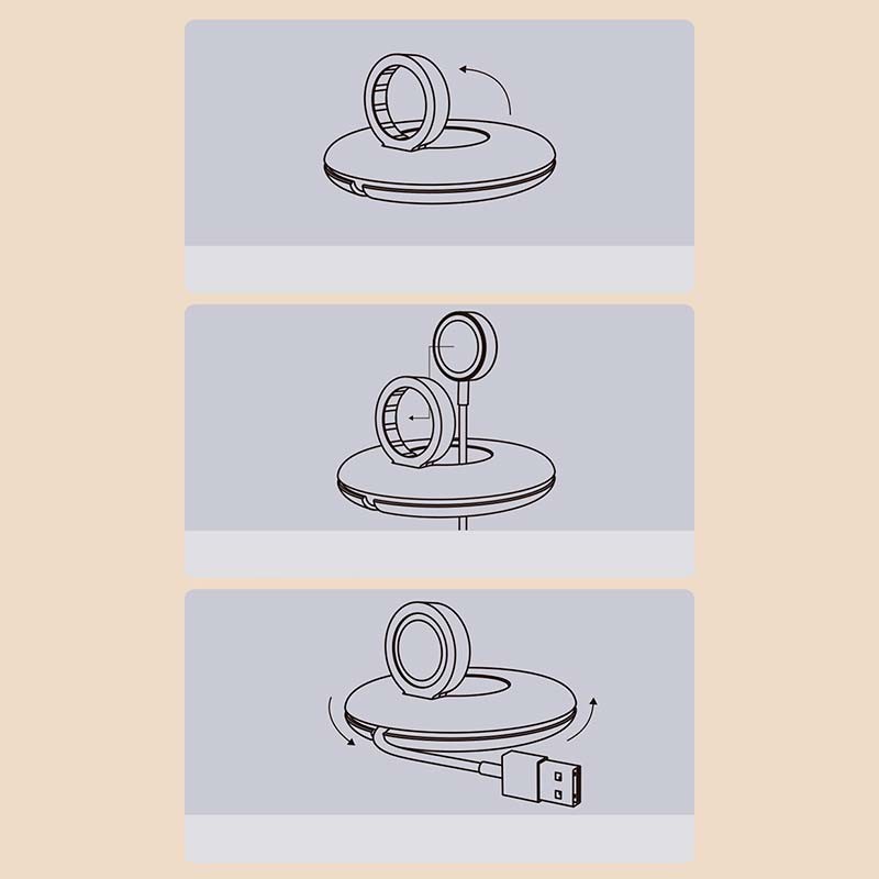 Baseus Enrolador + Suporte para Carregador de Apple Watch Preto - modo de uso