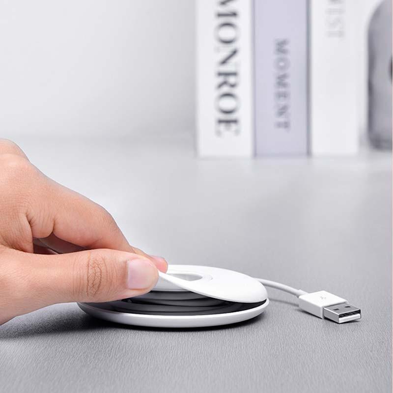 Baseus Enrolador + Suporte para Carregador de Apple Watch Branco - design ultrafino