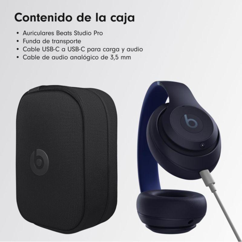 Contenido de la caja de los Beats Studio Pro ANC Azul Marino