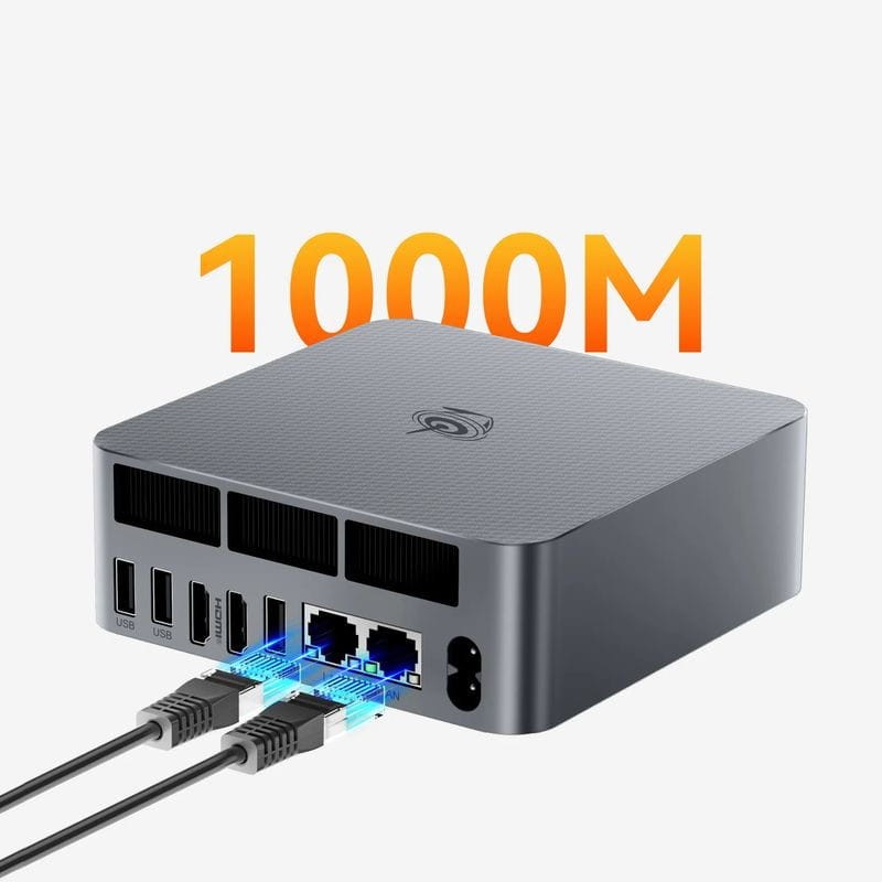 Ethernet de Beelink EQR6-D5 AMD Ryzen 9 6900HX/32GB/500GB SSD/Windows 11 Pro Gris - Mini PC