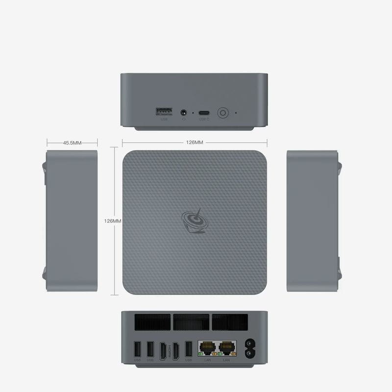 Laterales de Beelink EQR6-D5 AMD Ryzen 9 6900HX/32GB/500GB SSD/Windows 11 Pro Gris - Mini PC