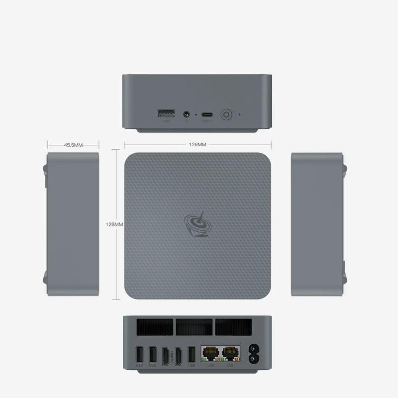 Laterales de Beelink EQR6-D5 AMD Ryzen 9 6900HX/32GB/500GB SSD/Windows 11 Pro Gris - Mini PC