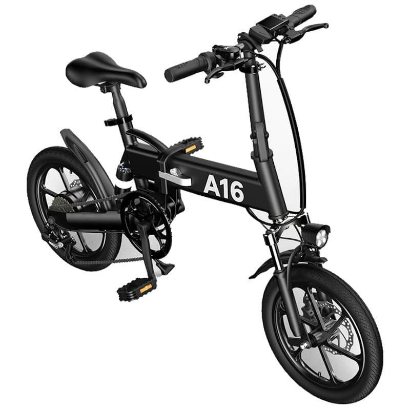 Bicicleta Eléctrica ADO A16+ Negro - Desde arriba