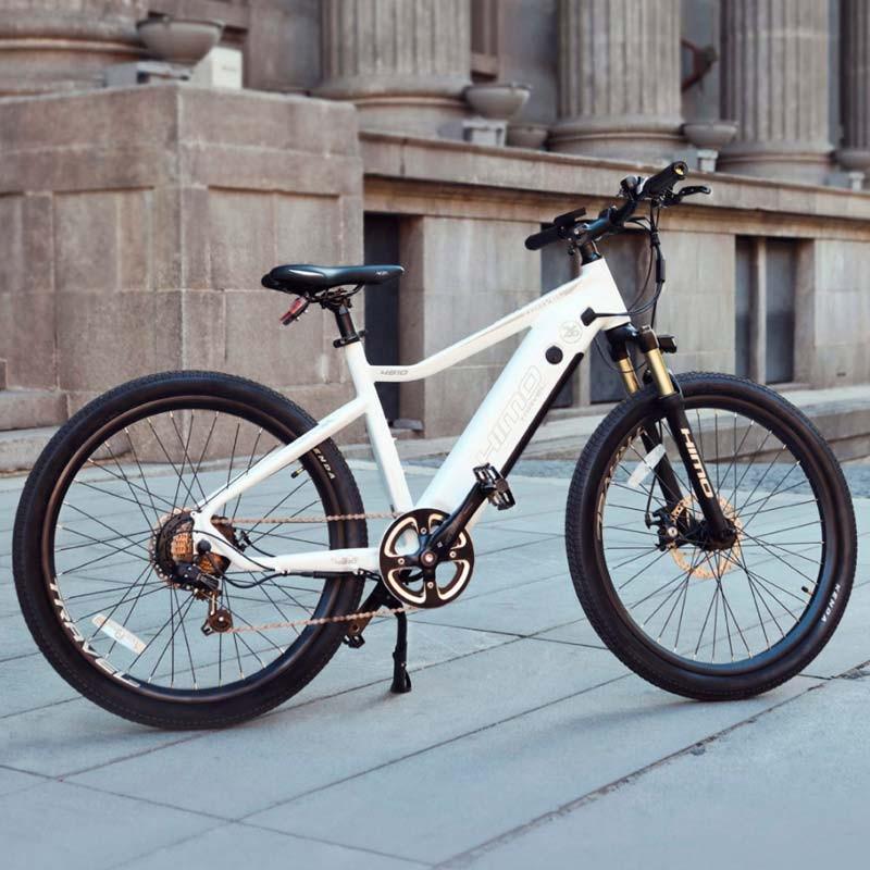 Bicicleta Elétrica MTB Xiaomi HIMO C26 Branco - Vista lateral
