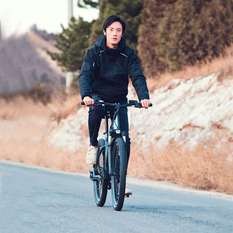 vista frontal de la Bicicleta Eléctrica MTB Xiaomi HIMO C26 Gris