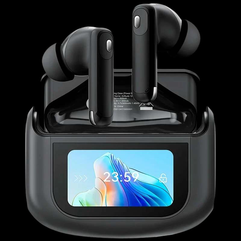 Blackview Airbuds 12 IPX7 Preto - Auriculares Sem Fio e Estojo com Ecrã LED