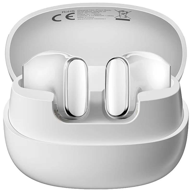 Blackview AirBuds 20 Blanc avec boîtier de charge - vue de face