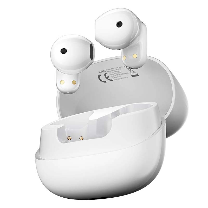 Blackview AirBuds 20 Blanc avec boîtier de charge - vue de face et côté droit