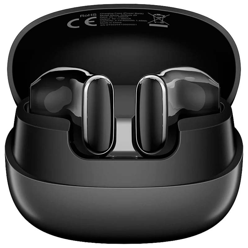 Blackview AirBuds 20 Preto com estojo de carregamento - vista frontal