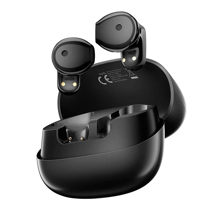 Blackview AirBuds 20 Preto com estojo de carregamento - vista frontal e lateral direito