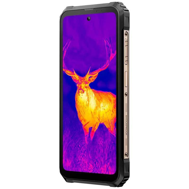 vista frontal y lateral del Teléfono móvil Blackview BL9000 Pro 12GB/512GB Dorado