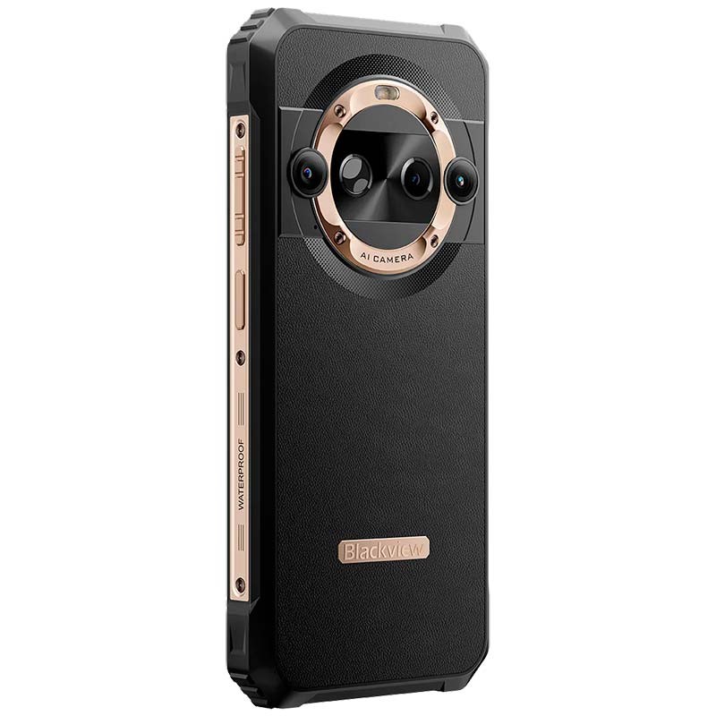 vista trasera y lateral derecho del Teléfono móvil Blackview BL9000 Pro 12GB/512GB Dorado