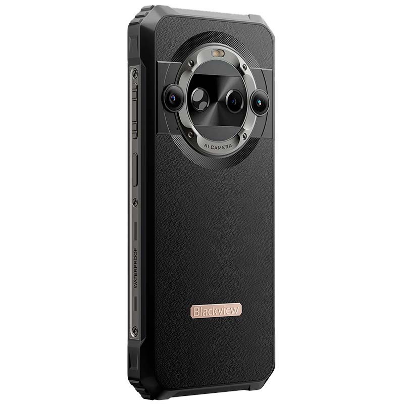 vista trasera y lateral derecho del Teléfono móvil Blackview BL9000 Pro 12GB/512GB Negro