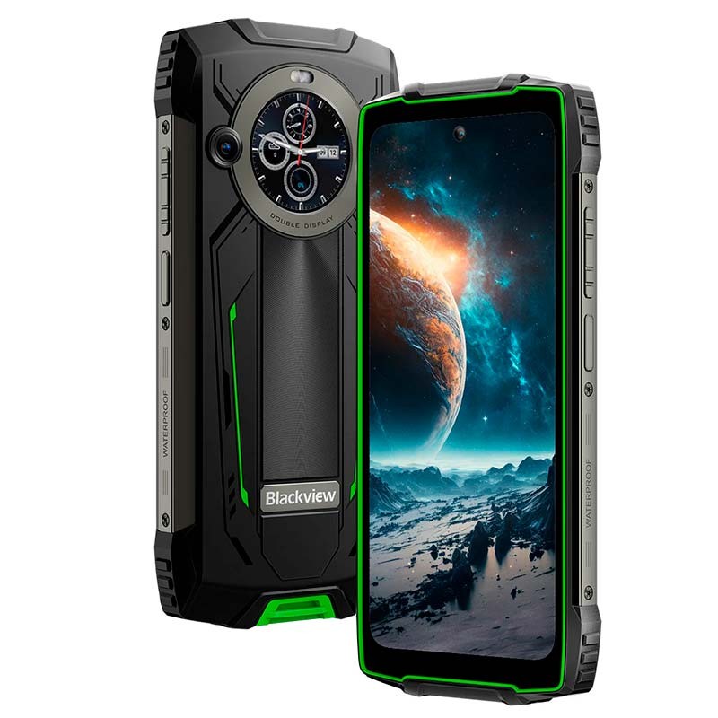 Blackview BV8200 12Go/256Go Vert - vue de face, arrière et latérale