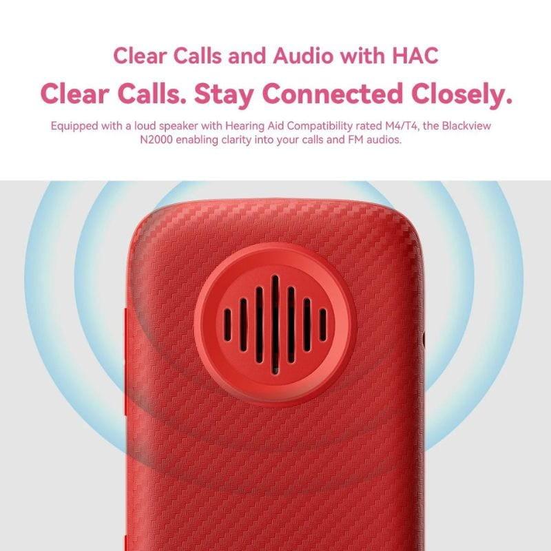 Blackview N2000 48MB/128MB Rojo - Teléfono sencillo detalle del altavoz